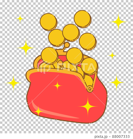 小銭が貯まっているコインケースのベクターイラスト 小銭が貯まっているコインケースのベクターイラスト 88007333