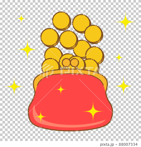 Clipart Of An Orange Coin Purse - Royalty Free Vector Illustration by Lal  Perera #1127884