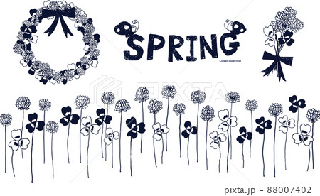 クローバーモノクロのイラスト素材