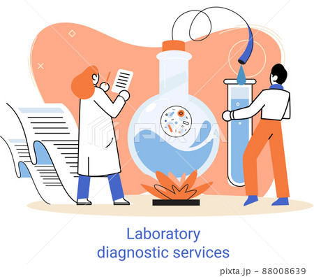Laboratory diagnostic services, health indicators research, treatment, medical examination in clinic metaphor 88008639