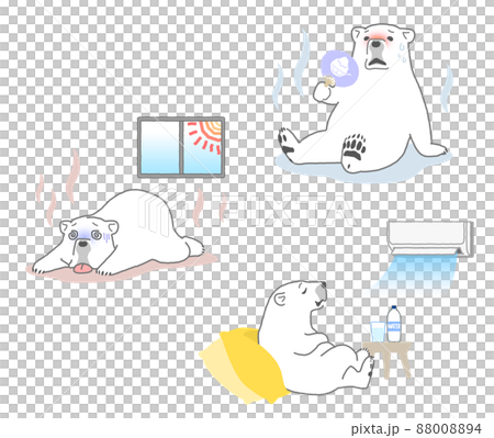 【セット】シロクマ 熱中症 対策 予防 イラスト素材 【セット】シロクマ 熱中症 対策 予防 イラスト素材 88008894