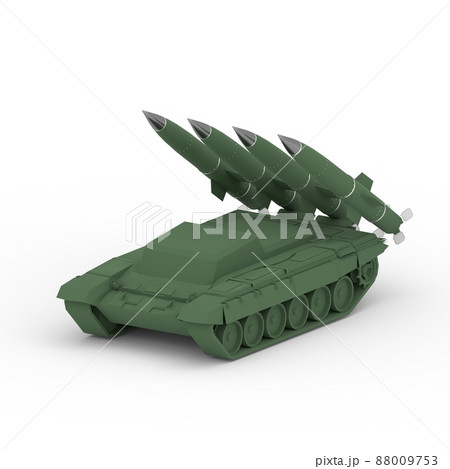 3d render of military track missle system isolated on white background 88009753