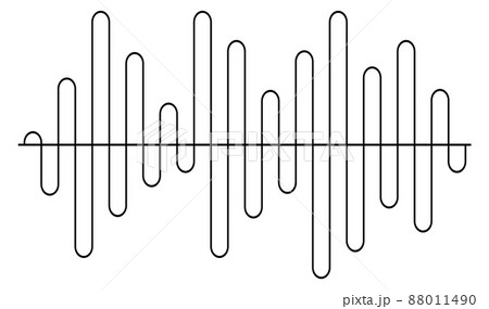 Sound wave symbol. Black audio level line 88011490