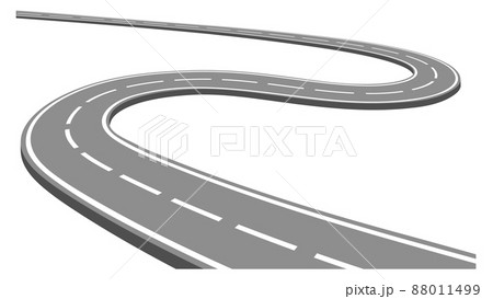 Asphalt road curved. Driving path. Trip route 88011499