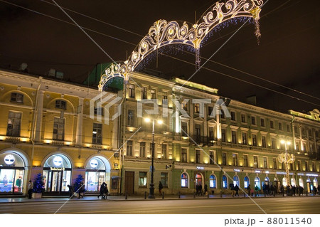 ロシア　夜景　街並み　イルミネーション 88011540