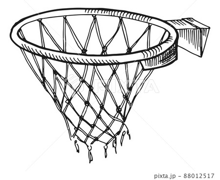 Basketball net sketch. Game hoop symbol. Sport sign 88012517