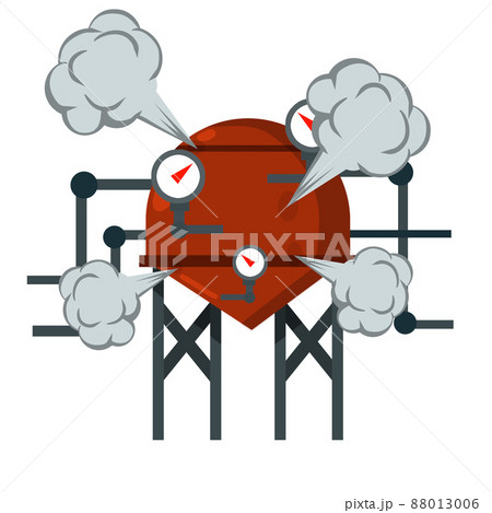 Overloaded steam boiler. Overloaded steam boiler. 88013006