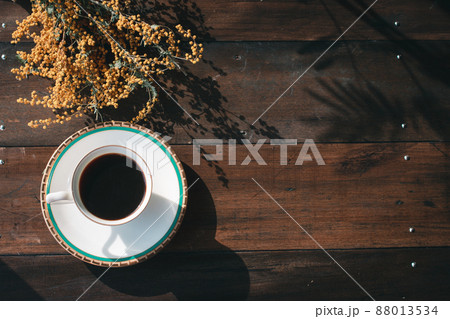 ミモザとコーヒーの背景画像 サムネイル 文字入れ タイトル ミモザとコーヒーの背景画像 サムネイル 文字入れ タイトル 88013534