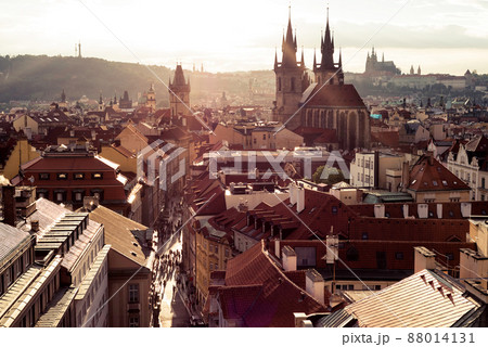 City skyline at dusk. Prague, Czech Republic City skyline at dusk. Prague, Czech Republic 88014131