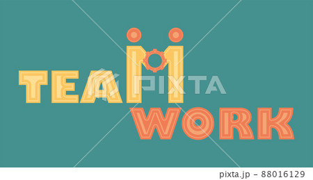 Teamwork word connected with gear pieces Business Vector Teamwork word connected with gear pieces Business Vector 88016129
