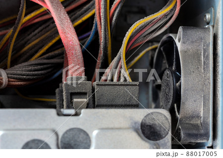 dusty pc electronic hardware closeup with selective focus and blur dusty pc electronic hardware closeup with selective focus and blur 88017005