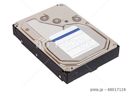 a modern high capacity 8 terabyte hard disk drive unit isolated on white background - in isometric diagonal composition a modern high capacity 8 terabyte hard disk drive unit isolated on white background - in isometric diagonal composition 88017128