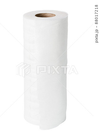 White rolled viscose towel and wipe isolated on white background 88017218