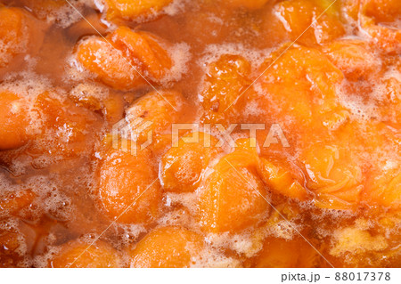 Apricot jam as food pattern. Homemade preparations, winter jam. 88017378