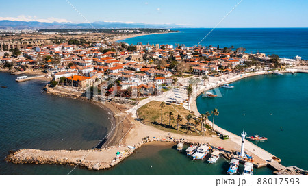 Aerial view of Side. It is small resort town in Turkey 88017593