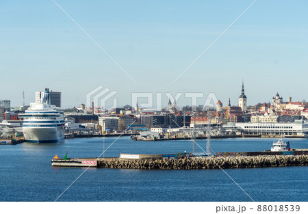 High-speed passenger and car ferry of the Estonian shipping concern Tallink Silja Europa in the port of Tallinn. High-speed passenger and car ferry of the Estonian shipping concern Tallink Silja Europa in the port of Tallinn. 88018539