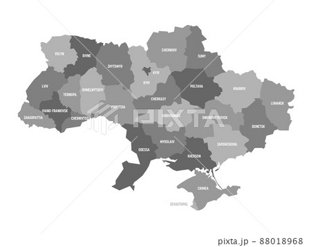 Ukraine - administrative map of oblasts 88018968