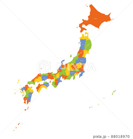Japan Prefectures Map 88018970