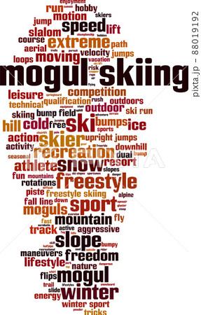 Mogul skiing word cloud 88019192