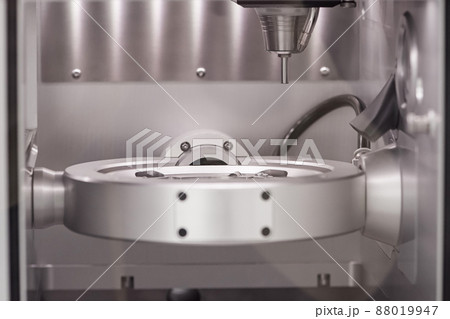 Cad cam milling machine in dental laboratory. Production of high esthetic dental crowns and dentures. 88019947