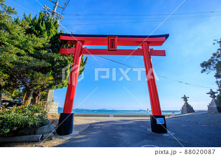 知多郡南知多町 羽豆岬 羽豆神社の大鳥居 知多郡南知多町 羽豆岬 羽豆神社の大鳥居 88020087