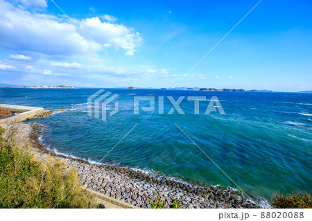 知多郡南知多町　羽豆岬と三河湾の眺望 88020088