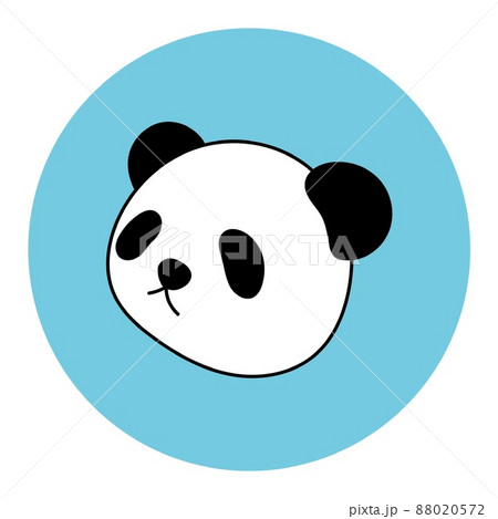 かわいいパンダのイラスト素材 顔 背景 青のイラスト素材 0572