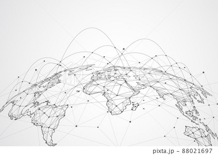 Global network connection. World map point and line composition concept of global business. Vector Illustration 88021697