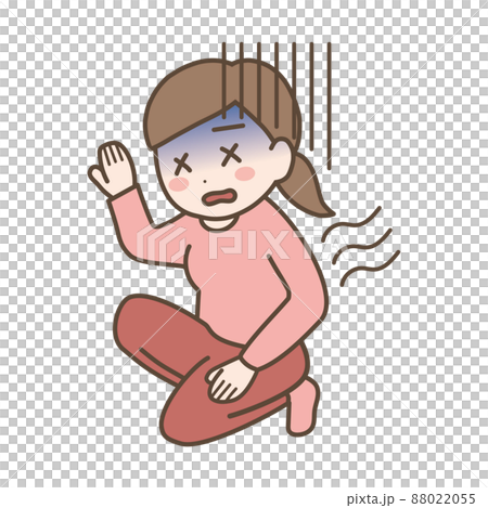 めまい（失神性めまい）の症状のある女性のイラスト 88022055