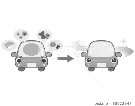 気になる車内の臭いを消臭したイラスト 88022647