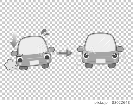パンクした車を修理したイラスト 88022648