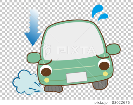 パンクした車のイラスト 88022676