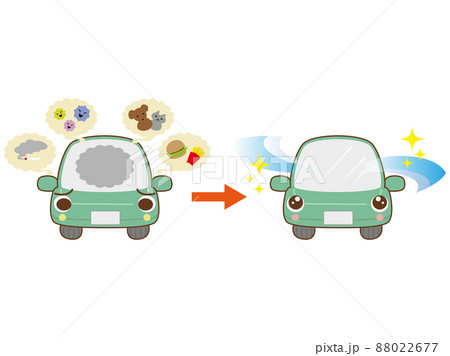 気になる車内の臭いを消臭したイラスト 88022677