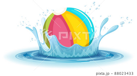 A Water Splash With Ball On White Backgroundのイラスト素材 A Water Splash With Ball On White Backgroundのイラスト素材