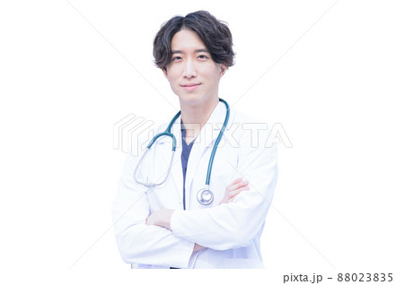 パス抜きで合成しやすいドクターの白バック素材 88023835