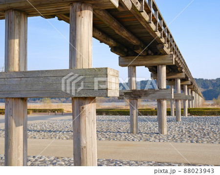 静岡島田_世界最長の木造橋・蓬莱橋 88023943