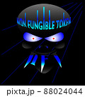 nft abstract face with teeth and a crown of inscriptions 88024044