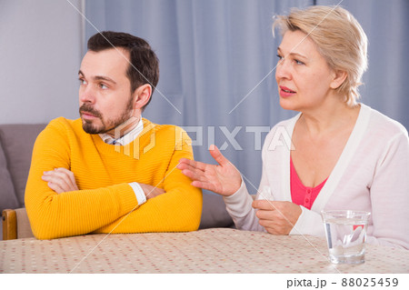 Mature mother and son quarrel Mature mother and son quarrel 88025459