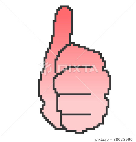 ドット絵のグッド_いいね(赤) 88025990