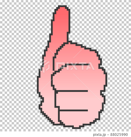 ドット絵のグッド_いいね(赤) 88025990