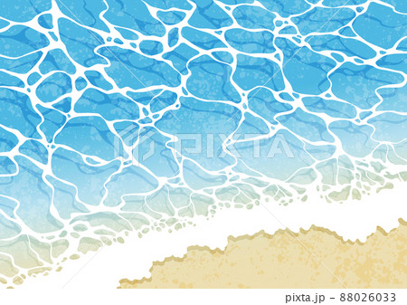 砂浜の波打ち際 快晴のイラスト素材
