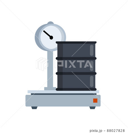 Barrel on a scale. Industrial platform for weighing Barrel on a scale. Industrial platform for weighing 88027828