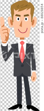 Full body of young businessman proposing with index finger Full body of young businessman proposing with index finger 88028854