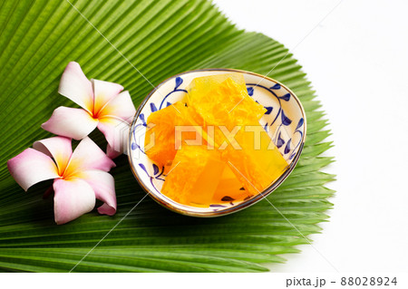 Sweet egg floss jelly. Thai dessert Sweet egg floss jelly. Thai dessert 88028924