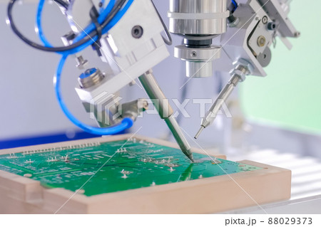Process of selective soldering components to printed circuit boards at factory Process of selective soldering components to printed circuit boards at factory 88029373