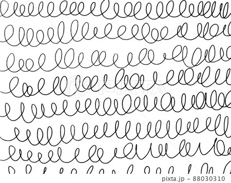 ぐるぐる線のカラフル落書きバックグラウンドモノクロのイラスト素材