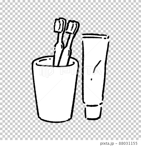 歯ブラシと歯磨き粉のイラスト 88031155