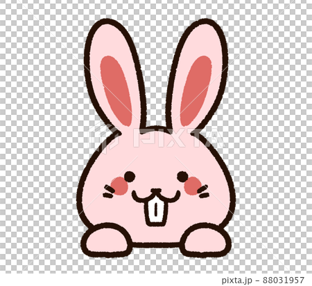 出っ歯のかわいいウサギ　ピンク 88031957