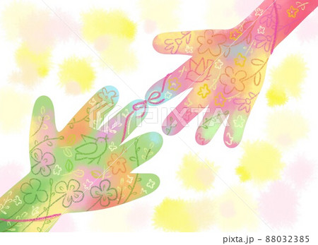 メンタル:手と手をつないで絆を大切にする メンタル:手と手をつないで絆を大切にする 88032385