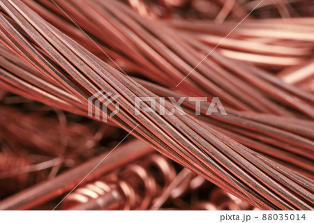 Close-up copper wire cable, raw material energy industry 88035014